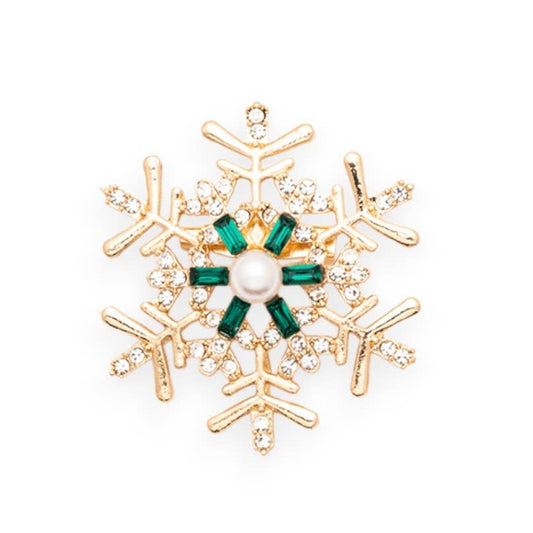 Crystal Snowflake Brooch