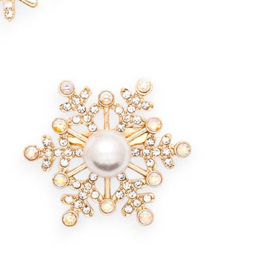 Crystal Snowflake Brooch