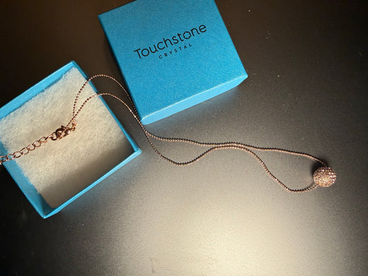 New Touchstone Blush Pave Ball Necklace
