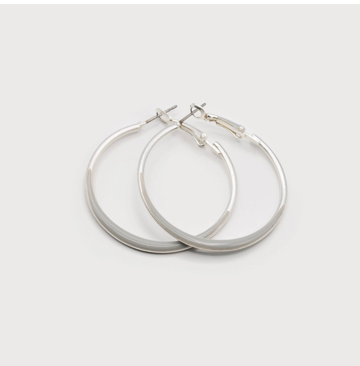 Grey & Silver Hoops