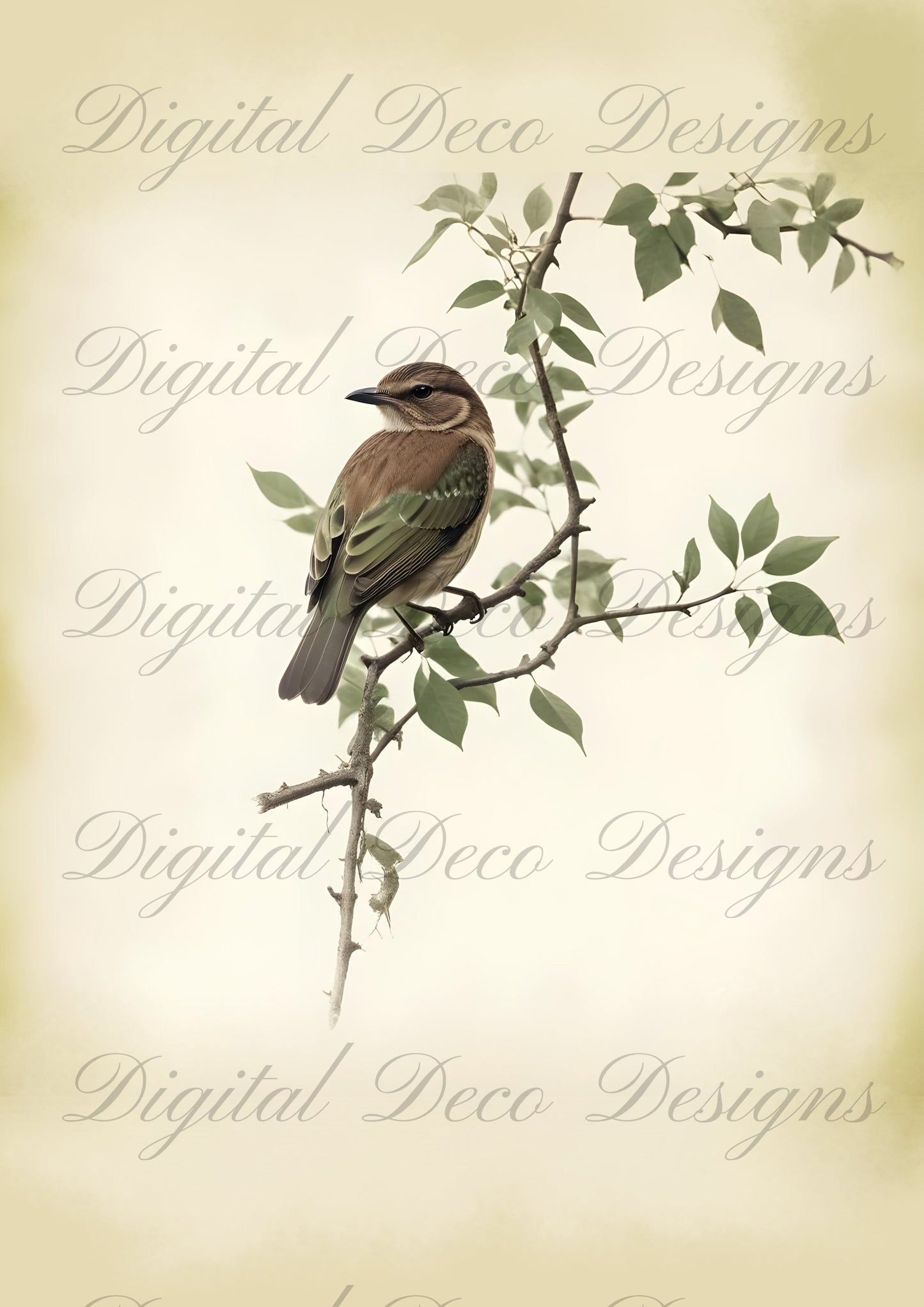 Vintage Spring Wall Art Bird M075