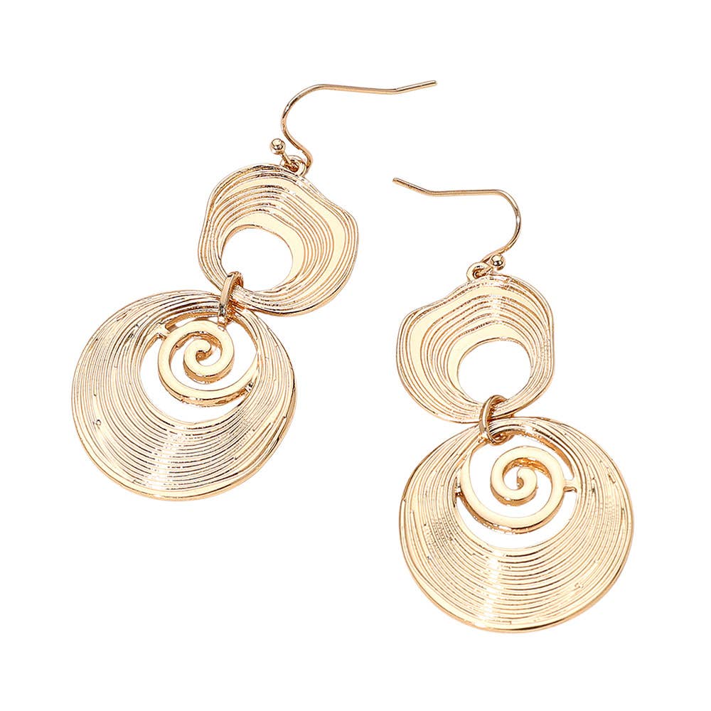 Abstract Double Spiral Drop Earrings