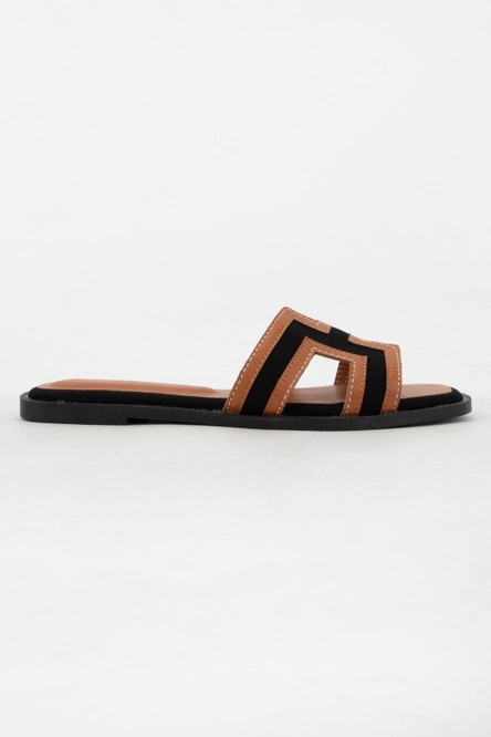 Luke Leather Contrast Edge H-Shaped Cutout Upper Sandal