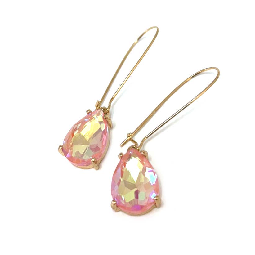 Teardrop Glass Bead  w/Kidney Wire Earrings