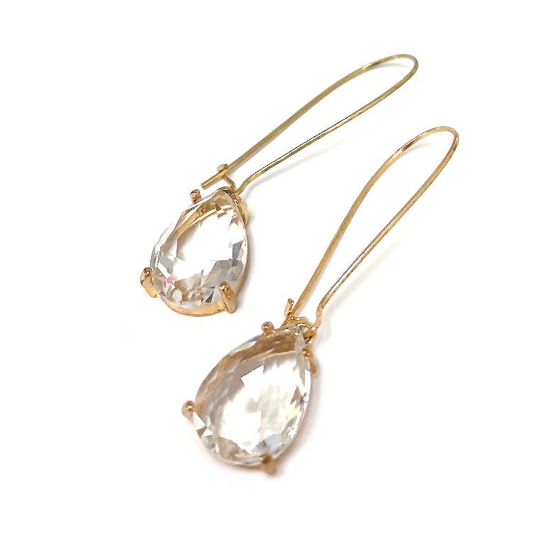 Teardrop Glass Bead  w/Kidney Wire Earrings
