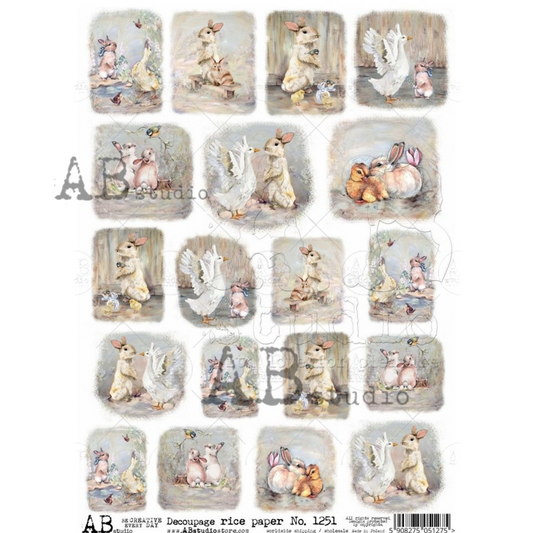 AB Studios 19 Mini Easter Scenes A4 Rice Paper