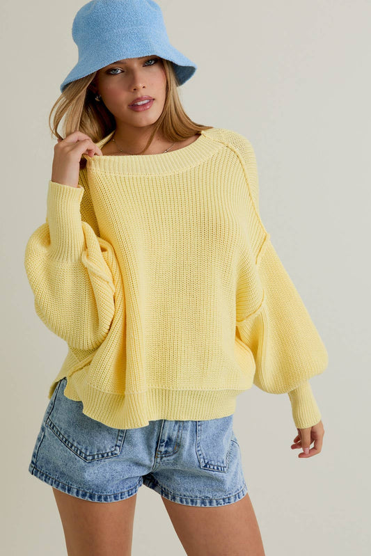 PULLOVER SWEATER WITH MOCK NECKLINE