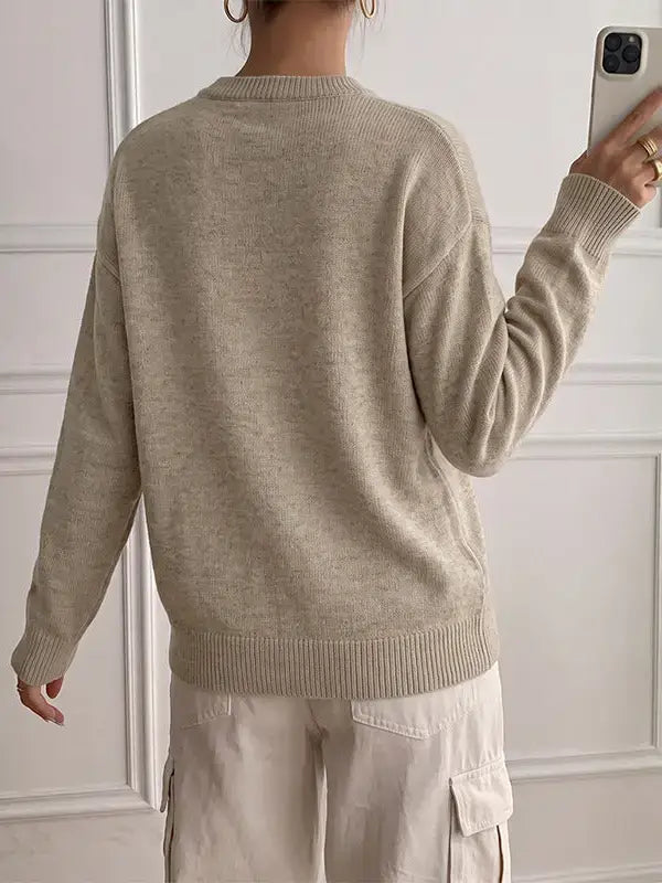 Layered Look Button Sweater