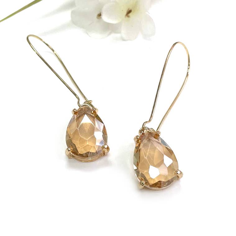 Teardrop Glass Bead  w/Kidney Wire Earrings