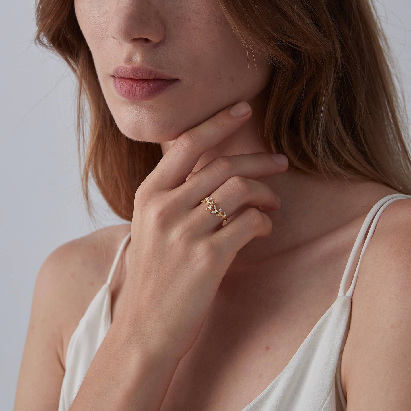 Olive Tree Leaf Stacking Bypass Ring in 925 Sterling Silver