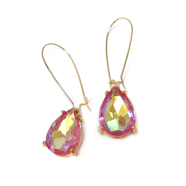 Teardrop Glass Bead  w/Kidney Wire Earrings