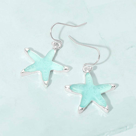 Starfish Charm Drop Dangle Earrings