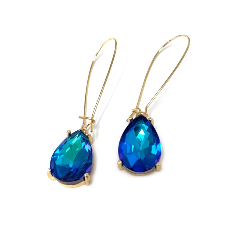 Teardrop Glass Bead  w/Kidney Wire Earrings