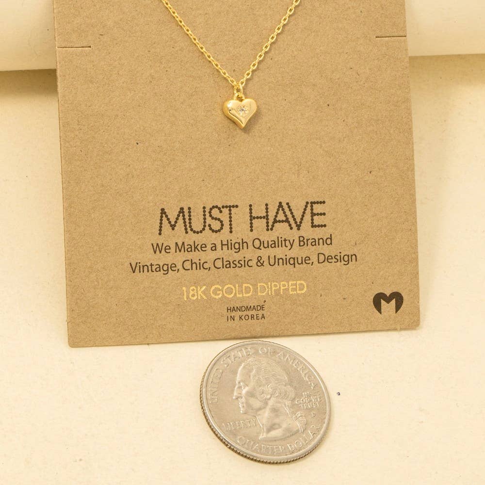 Gold Dipped Mini Heart Pendant Necklace