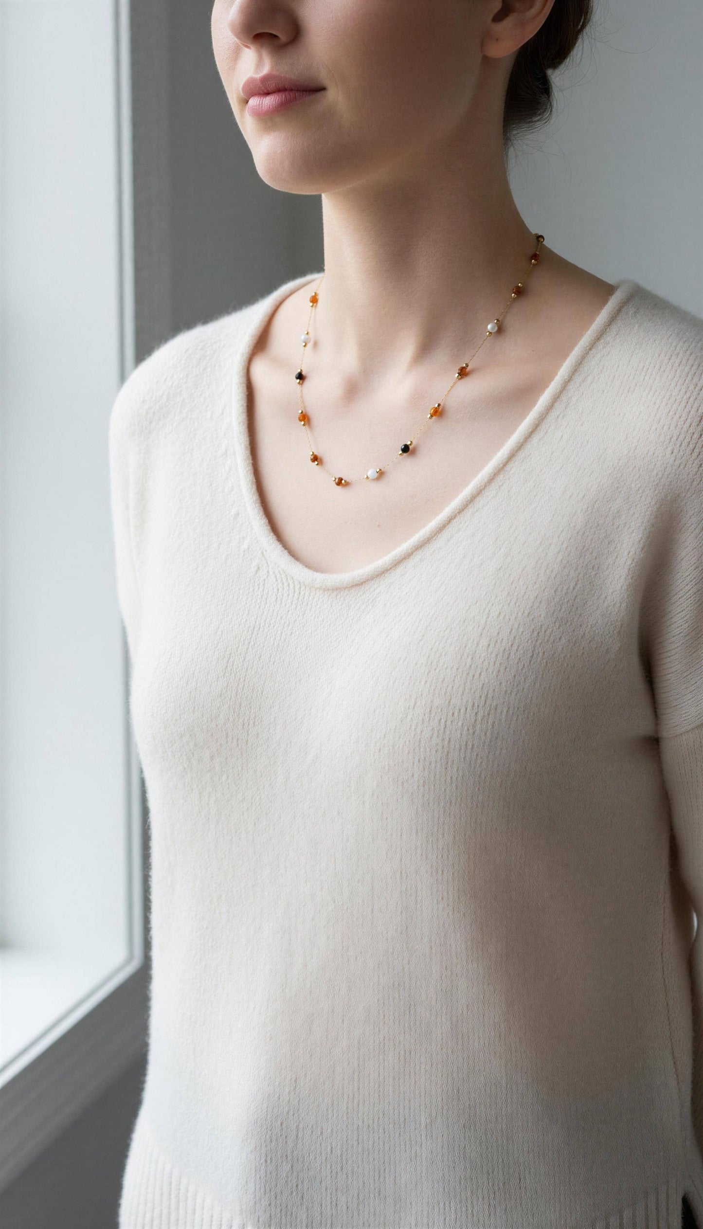 Aurora Beaded Tarnish-Resistant Necklace