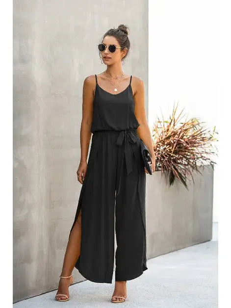 Spaghetti Strap Wide Leg Jumpsuit