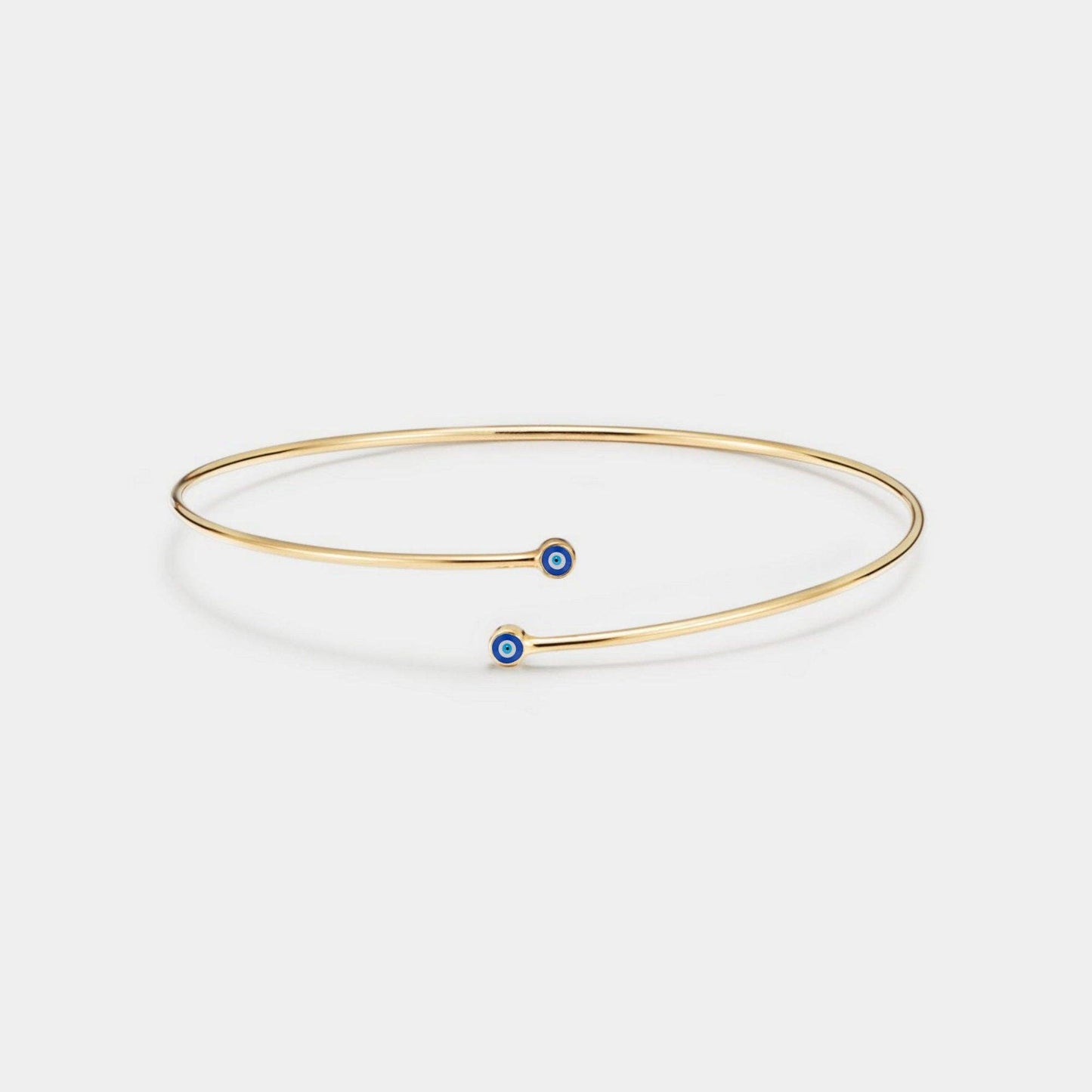 Evil Eye Nazar Bypass Bangle Bracelet in 925 Sterling Silver