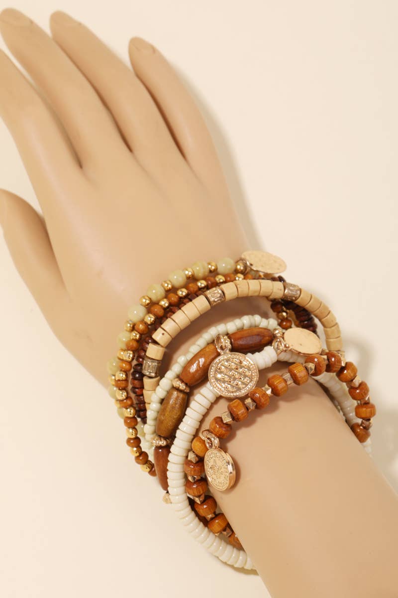 Mixed Tones Beaded Bracelet Set