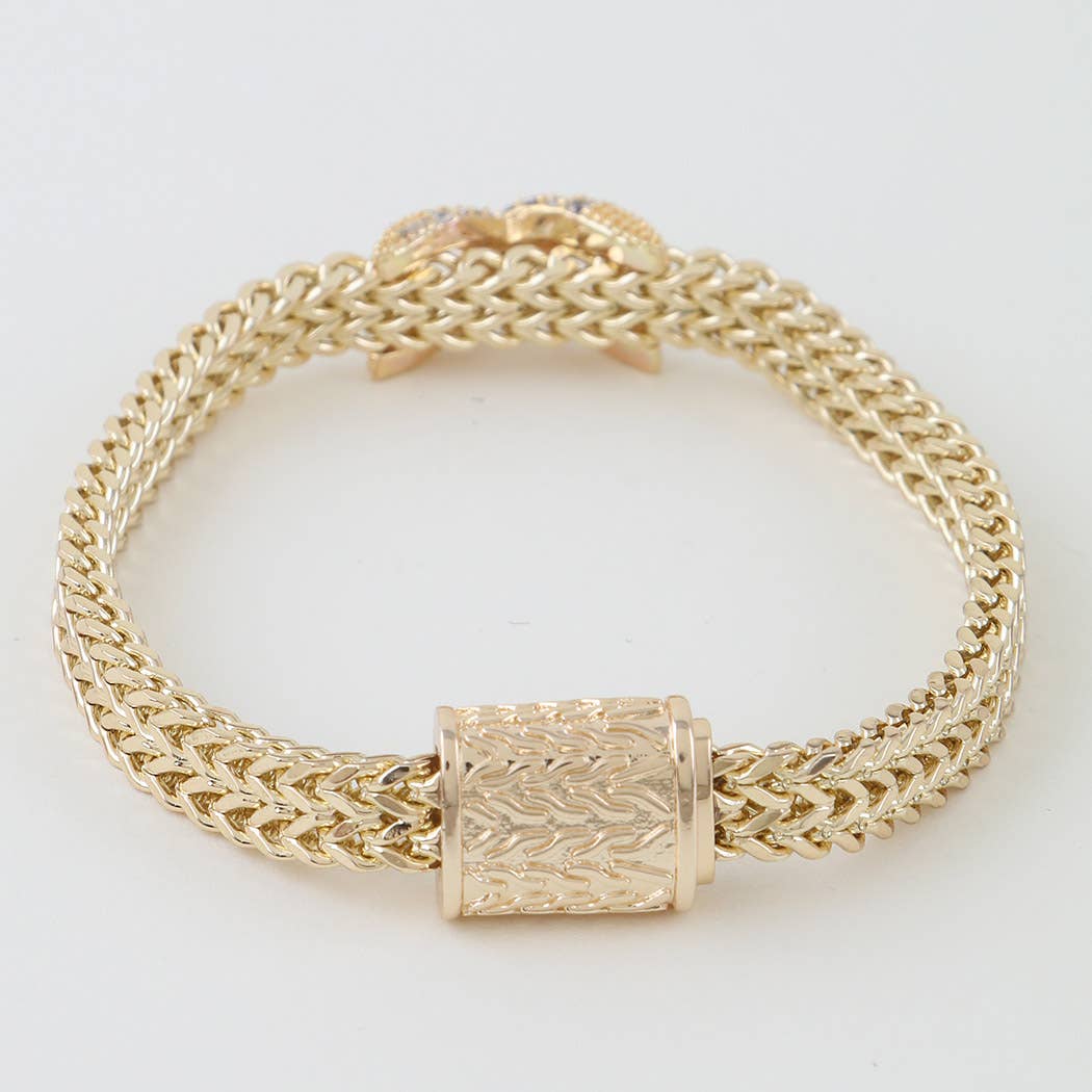 Jeweled X Chain Bracelet