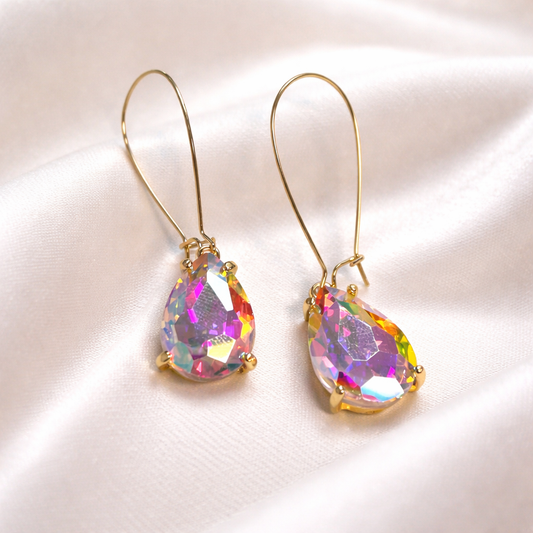 Teardrop Glass Bead  w/Kidney Wire Earrings