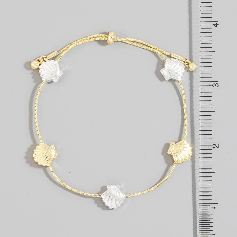 Sea Shell Station Charms Chain Bracelet