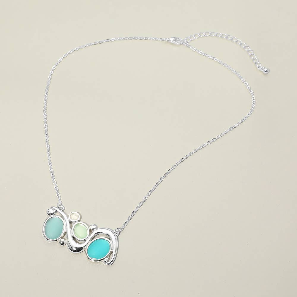 Abstract Sea Glass Pendant Necklace