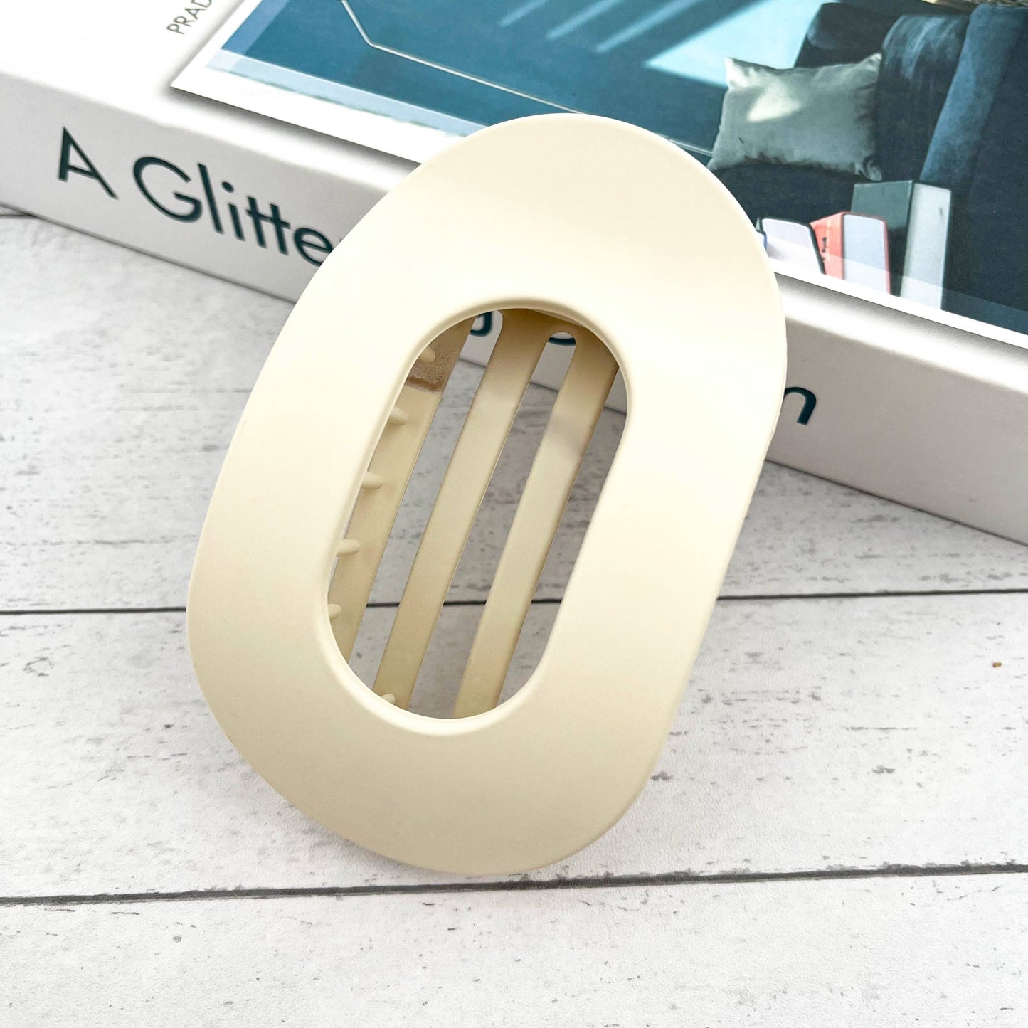 Solid Color Flat Oval Hair Clip