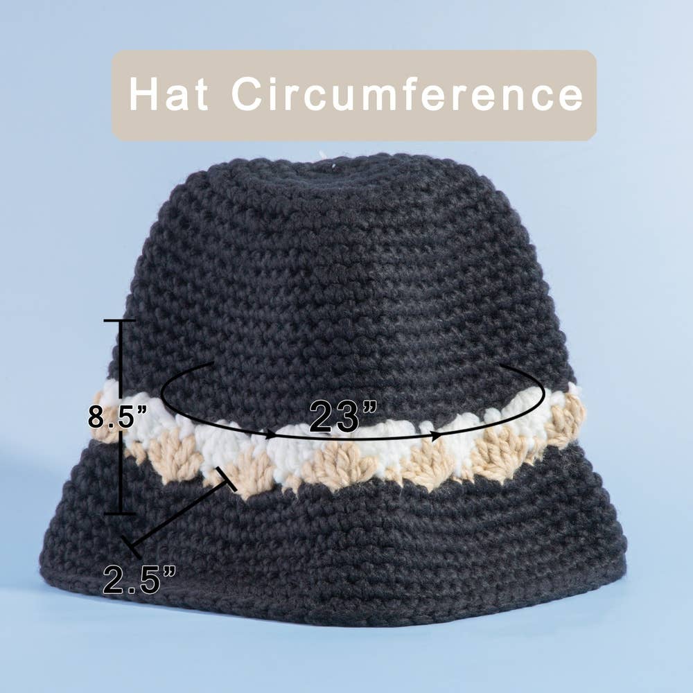 Crochet Bucket Hat With Contrast Band