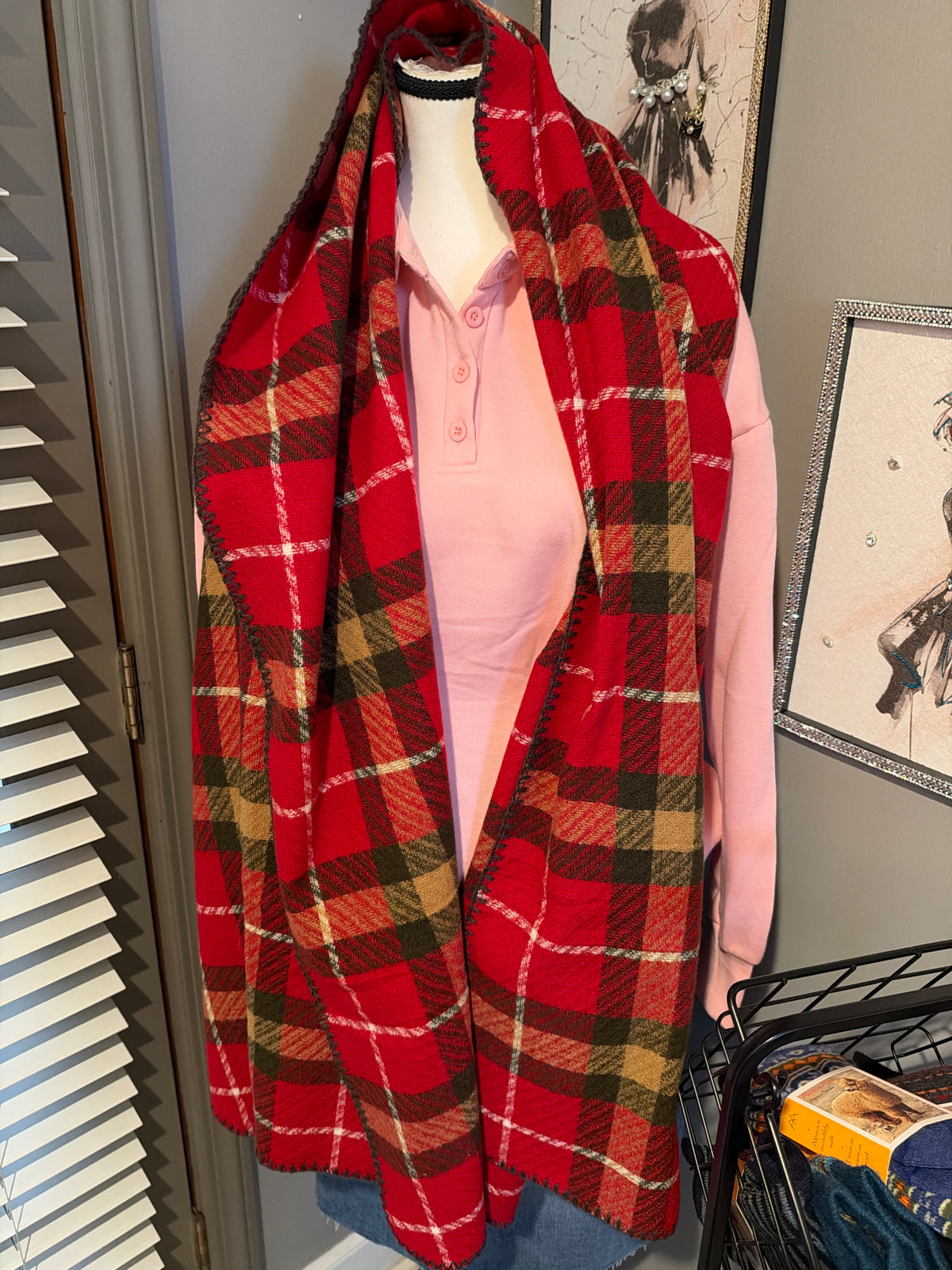 Checkered Red Scarf