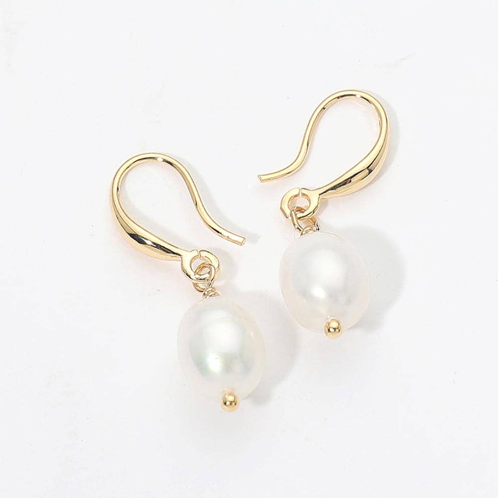 14K Gold Dipped Freshwater Pearl Drop Earrings