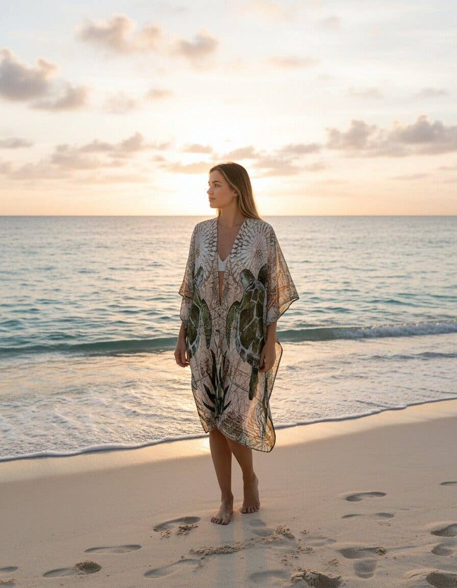 Green-Multi Sea Turtle Kimono