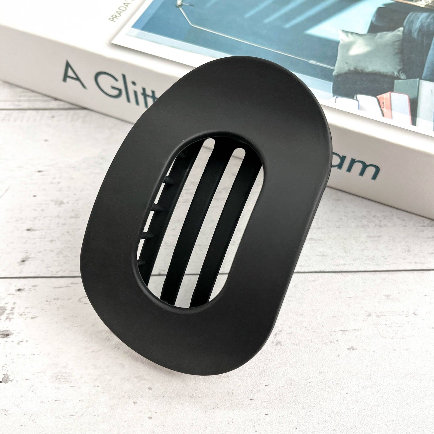 Solid Color Flat Oval Hair Clip