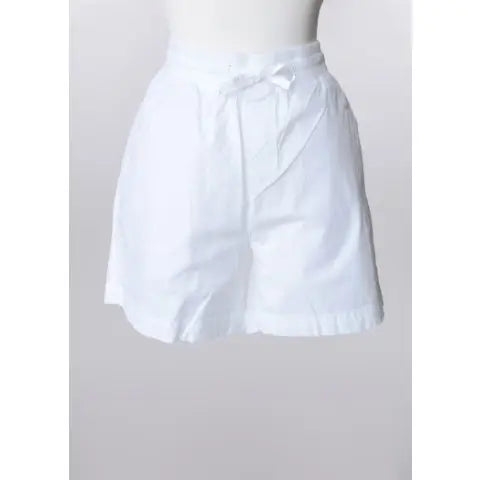 Pull Up Short Elastic Drawstring Waist 4 Pocket White