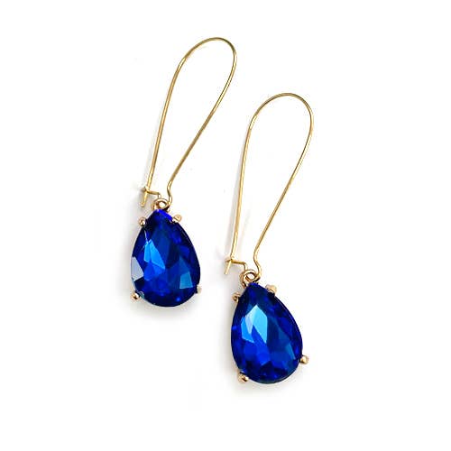 Teardrop Glass Bead  w/Kidney Wire Earrings
