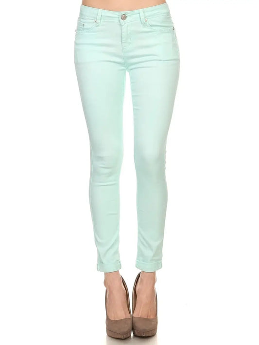 Stretch Cotton Twill Push Up Skinny Jeans