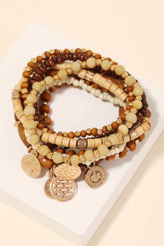 Mixed Tones Beaded Bracelet Set