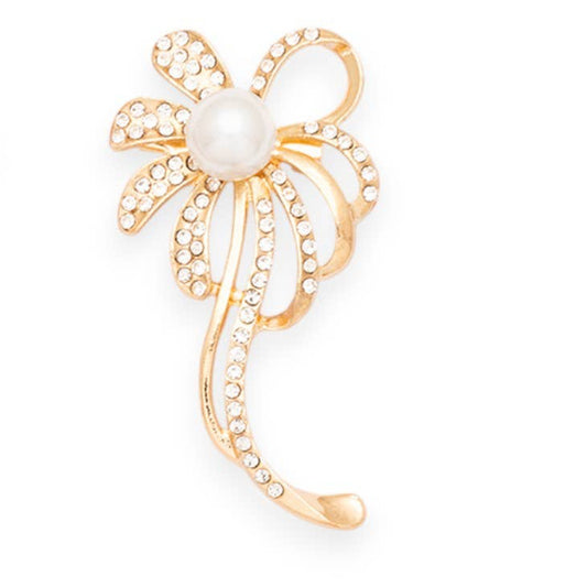 Crystal Flower Brooch