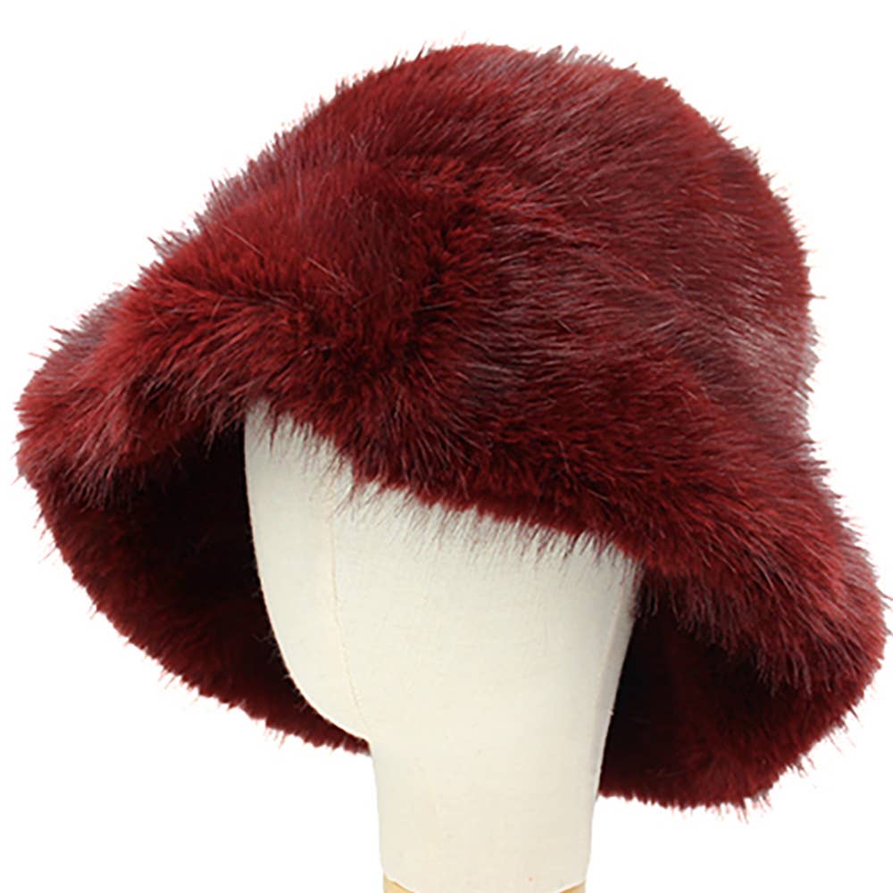 Soft Plush Faux Fur Winter Bucket Hat