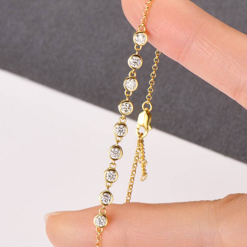 Moissanite Stacking Wedding Bracelet in 925 Sterling Silver