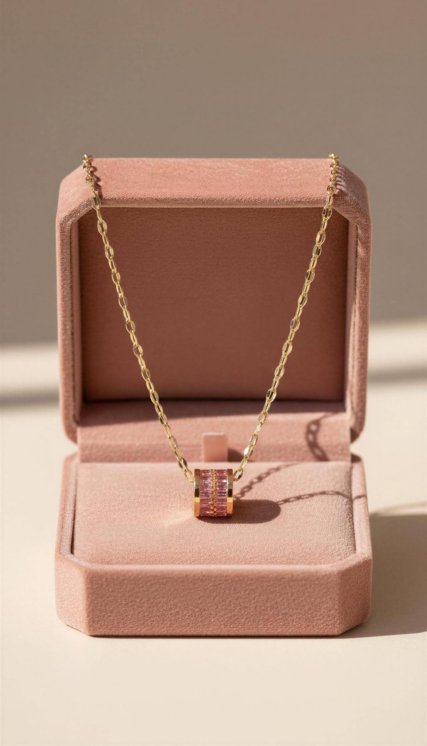 Aurora Barrel Pendant Necklace – Tarnish Resistant SS