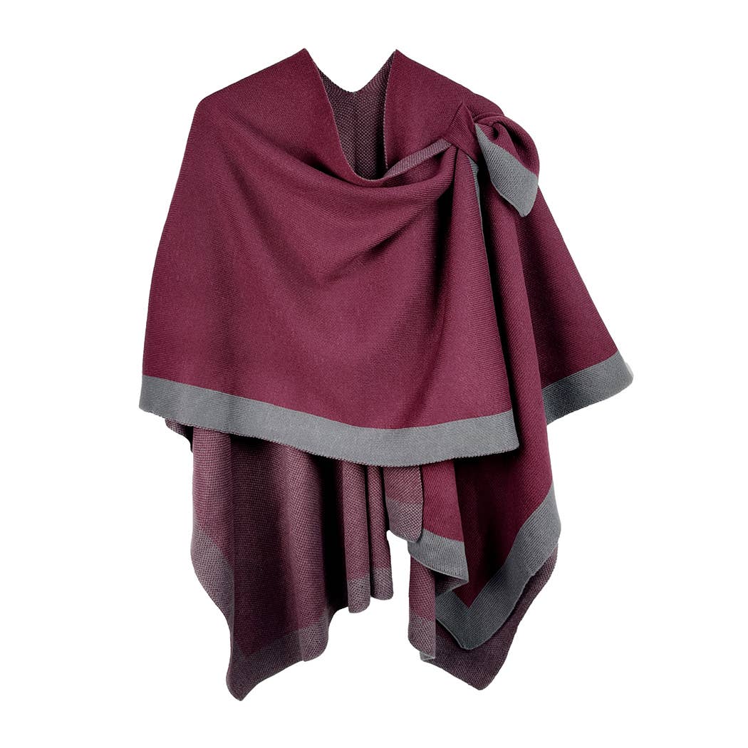 Two-Tone Bordered Ruana