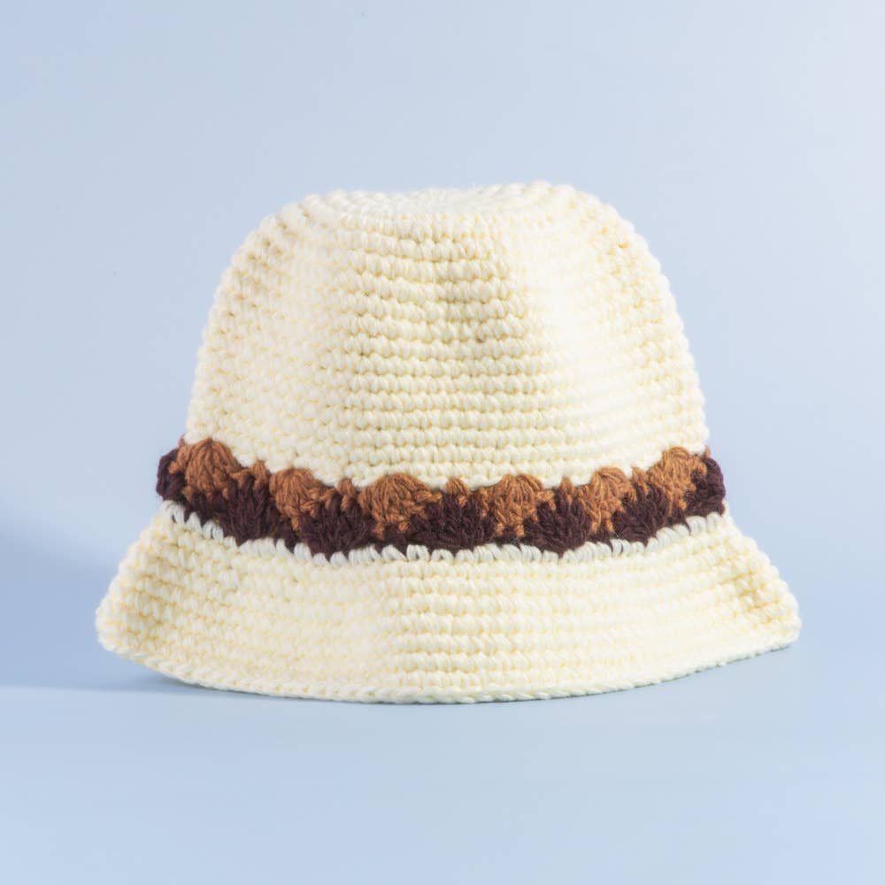 Crochet Bucket Hat With Contrast Band
