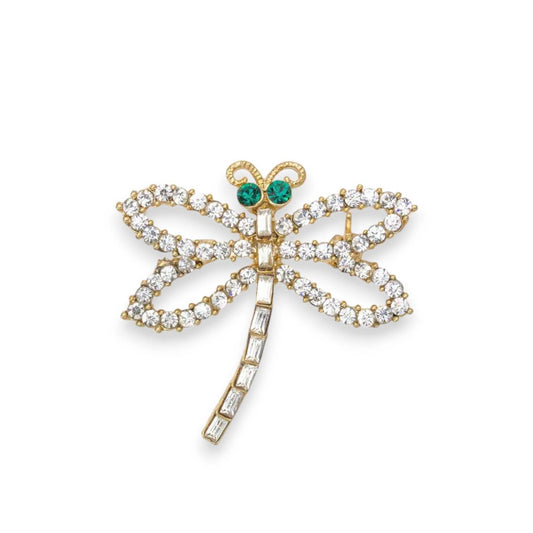 Crystal Dragonfly Lapel Pin