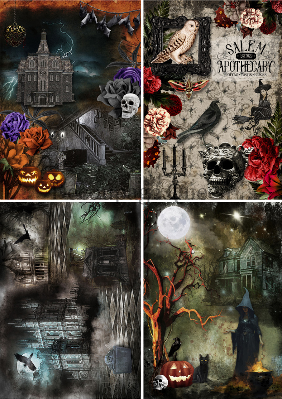 Decoupage Queen Halloween 4 Pack Rice Paper Ltd Edition