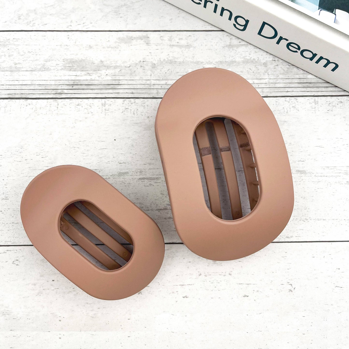 Solid Color Flat Oval Hair Clip