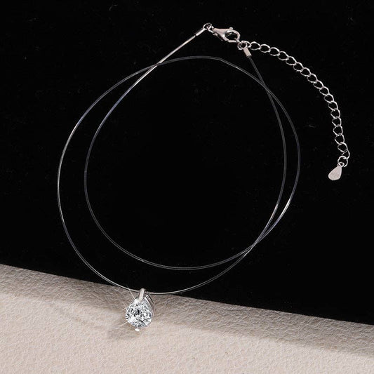 Pear Cut Moissanite Wedding Necklace in 925 Sterling Silver