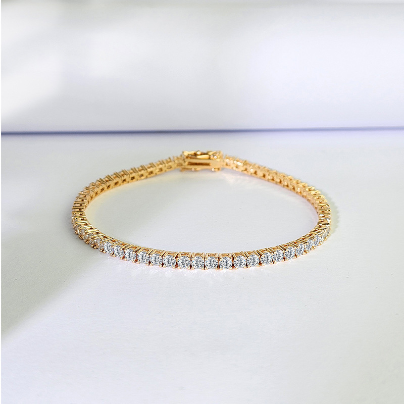 Classic Gold Stacking Tennis Bracelet in Solid Copper