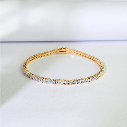 Classic Gold Stacking Tennis Bracelet in Solid Copper