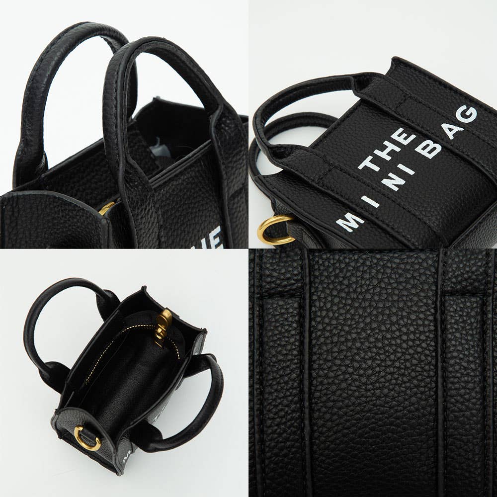 THE MINI BAG Message Pointed Faux Leather Bag Charm / Mini Bag / Crossbody Bag