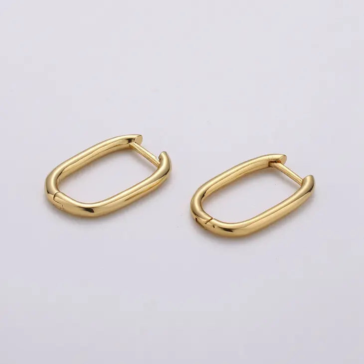 Gold Filled Rectangle Hoop Earrng in Gold/ Silver/ Rose Gold